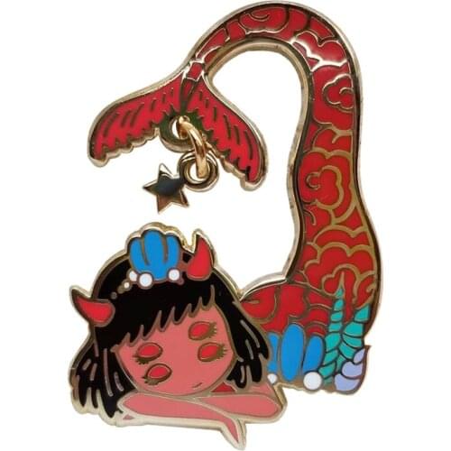 Mermaid Girl Badge cute fish Enamel pin ocean artwork Brooch cartoon character Jewelry