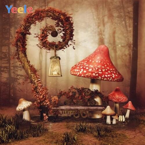 Wonderland Backdrop Fairy Tale Forest Mushroom Princess Baby Shower Kids Birthday Party Photography Background For Photo Studio