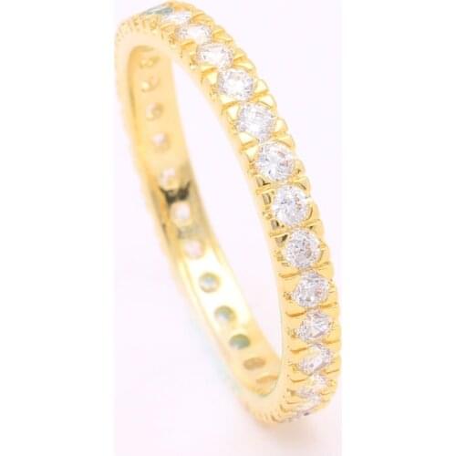 Hainon Round Circle Finger Rings Cute Girl Fashion Jewelry New Gold/Silver Color Rings for Women White CZ Promise Wedding Gift