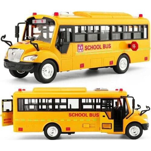 Simulation Inertial School Bus Toys School Car Model Lighting Car Toys for Kids Educational Interactive Toys