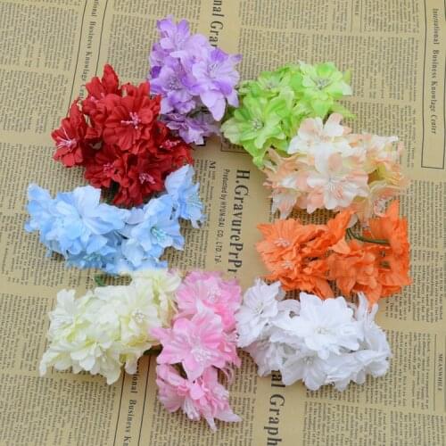 Artificial flowers Specials fake flowers simulation butterfly cherry silk flower wreath DIY materials wholesale decorative flowe