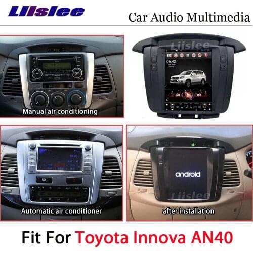 Android Tesla Vertical For Toyota Innova AN40 2004-2015 Stereo Radio Car Carplay GPS Map Navigation System Multimedia Player