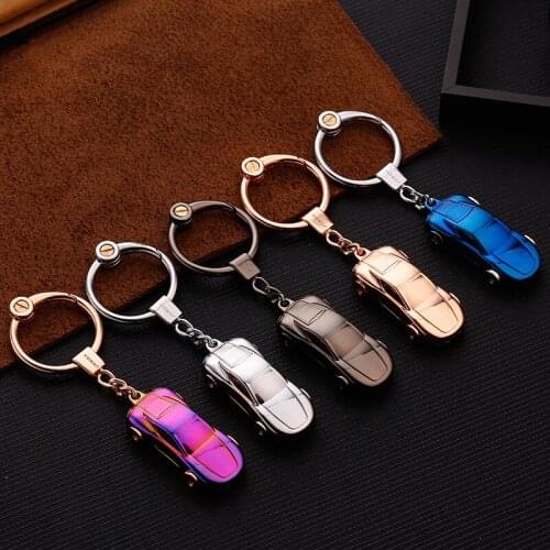 Sports car roadster model keychain key ring LED light key chain key holder high quality sleutelhanger chaveiro llaveros hombre