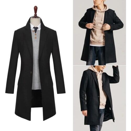 AIMENWANT Size Tailor Mens Woolen Coat 2018 Autumn/Winter Slim Fit Korean Single Breasted Warm Overcoat Free Shipping