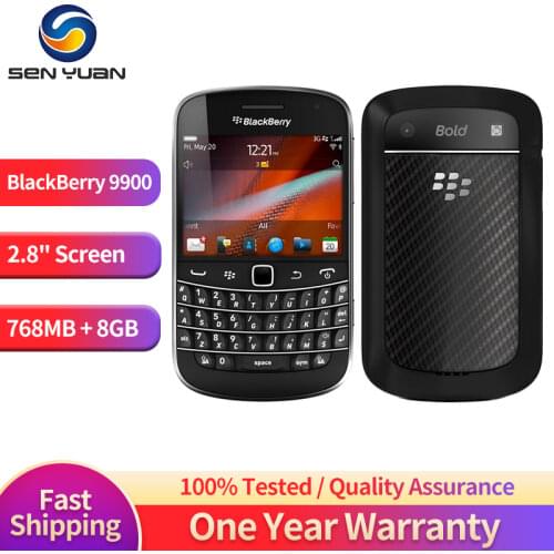 Original Unlocked Blackberry 9900 Cell Phone 3G QWERTY+Touch screen 2.8' WiFi GPS 5.0MP 8GB ROM blackberry 9900 Mobile Phone