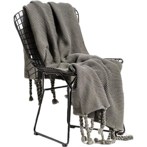 Nordic Luxury Hand Knitted Blanket Throw Frignes Warm Woolen Soft Weighted Blanket for Beds Sofa Couch Bed Spread