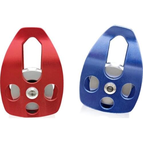 32KN Climbing Pulley Large Single Pulley Bearing Sheave Sliding Side Plate for Rescue Climbing Aerial Working