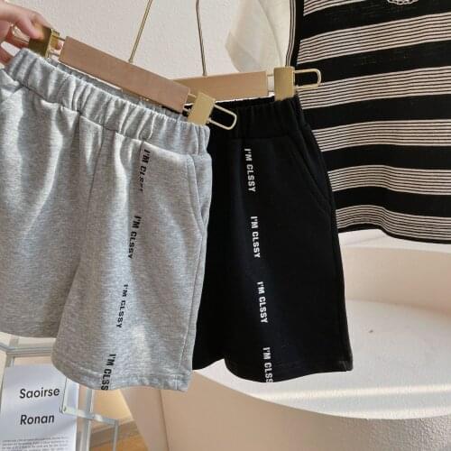 2-8 Y Baby Boys Casual Shorts 2021 Summer New Childrens Boy Fashion Letter Print Shorts Kids Cotton Loose Sport Short Pants