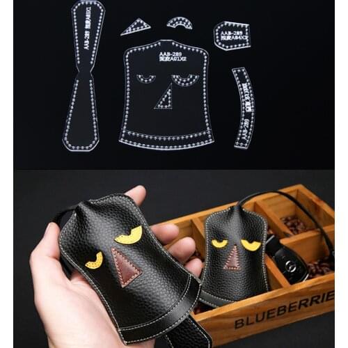 Cool Keychain Decoration Acylic Tempalte Making Leather Ornament Clear Sewing Pattern DIY Leather Craftwork Stencil Mould Tool