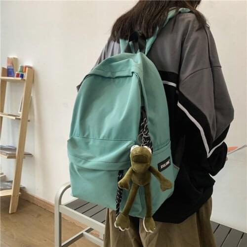 Couple Simple Solid Color Backpack Women Men Large Capacity Shoulder School Bags Harajuku 15.6inch Travel Laptop Backpacks 2021