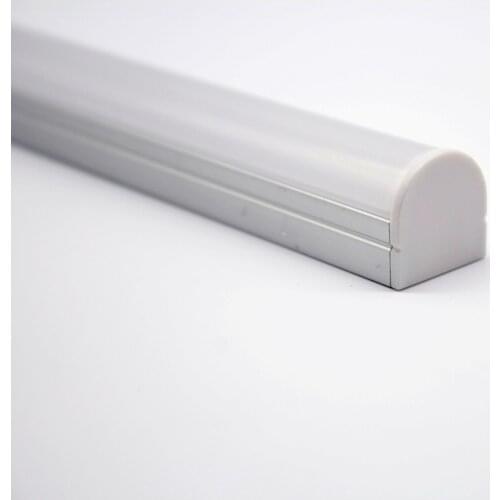 QSG-2016;Aluminium profile with milky cover in 1m long;half round type milky diffused cover