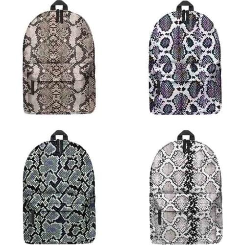 New Schoolbag Womens Snakeskin Bag 3D Digital Printing Snakeskin Backpack Trend Backpack LXBA20