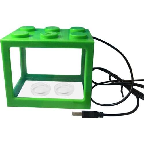 USB Mini Aquarium Fish Tank with LED Lamp Light Home Office Desktop Decoration