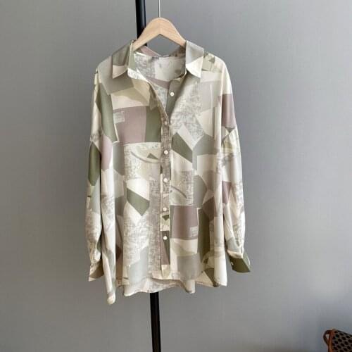 2020 Spring Turn Down Collar Long Sleeve Women Tops And Blouses Vintage Print Shirt Blusas Roupa Feminina Outwear