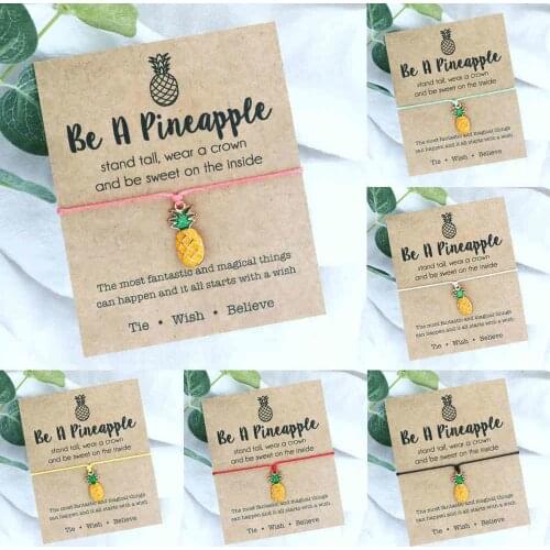 Be A Pineapple Bracelet Pineapple Pendant Rope Chain Bracelet for Women Men Friendship Girlfriends Jewelry Gift