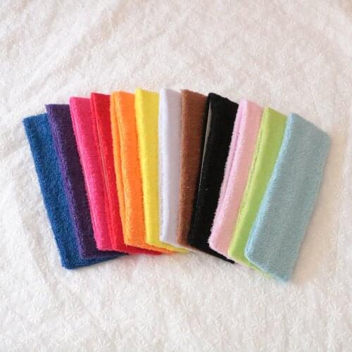 12pcs/Lot Elastic Cotton Headband Yoga Stretchy Sweat Sweatband Headbands Women Hair Band Gym Athletic Headband for Man Girl