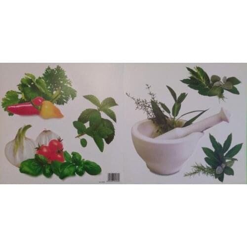12 packs/box AROMATIC HERB PVC Sticker DIY Wall Kitchen Kids Living Room Door Plate Cup Vase Tile Accessory Functional Toy Hobby