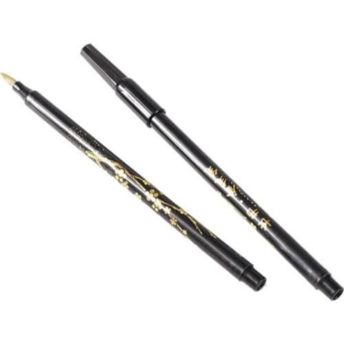 4pcs/lot Chinese Calligraphy Brush Scriptures Copying Special Sponge Hair Brush Pen Soft Brush Pen with Golden Ink Inside