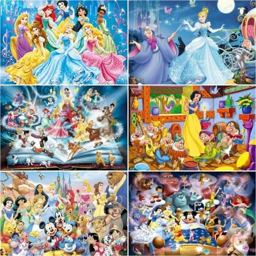 5D DIY Diamond Painting "Disney Cartoon Princess" Full Square Diamond Embroidery Cross Stitch Mosaic Art Picture Home Decor