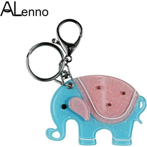 ALenno Plastic 3Colors Suspension Elephant keychian On a Bag Cartoon Animal Chians of Women Intimate Goods Jewelry Gifts Trinket