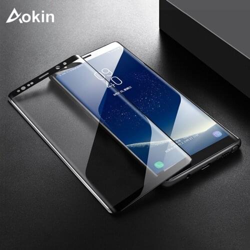 Aokin 9H 3D Full Curved Screen Protector For Samsung Galaxy Note 8 Tempered Glass For Samsung A8 Plus 2018 Protective Glass film