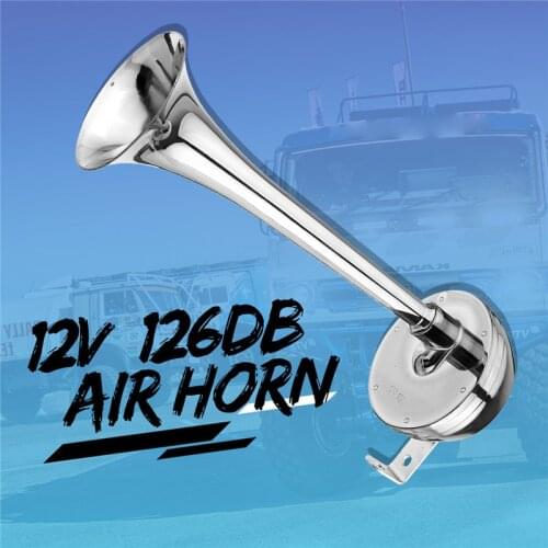 Universal 126DB Super Loud Car Air Horn 12V 130 Hertz Single Trumpet Compressor for Trucks Cars Automobiles Boat Sound Signal