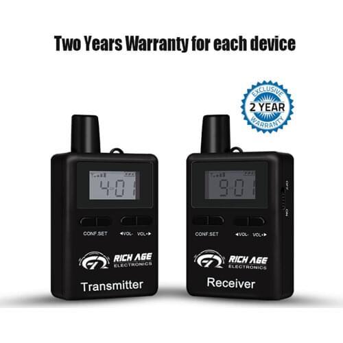 Wireless mini uhf walkie talkie radio transmitter group tour guide device