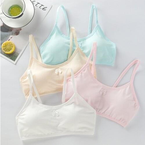 2PCS/LOT Cotton Young Girls Training Bra 8-15 Years Old Children Bras Condole Belt Vest Kids Bra Camisole For Child