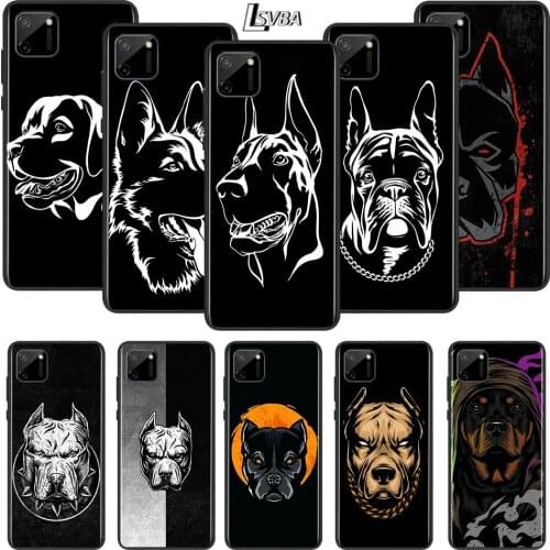 Cute Pitbull Dog Art For OPPO Realme C1 C2 C3 C11 C12 C15 C17 C21 X2 X3 X7 XT X50 V3 V5 V15 Pro Matte Black Phone Case