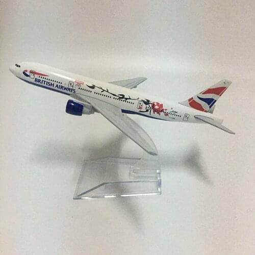JASON TUTU 16cm BRITISH AIRWAYS Plum flower Boeing b777 Plane Model Airplane Model Aircraft Model Diecast Metal 1:400 Airplanes