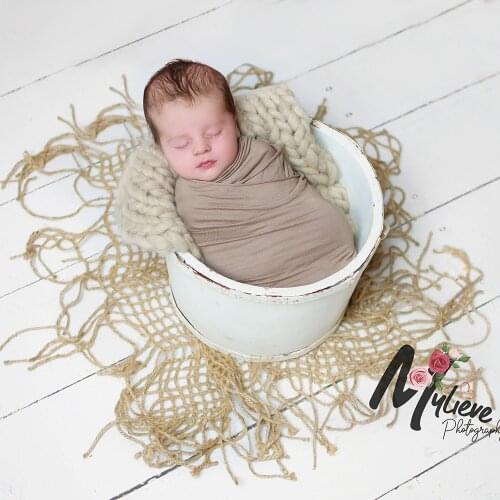 80*80cm Hand Knitted Chunky Burlap Layer Net Hessian Jute Backdrop Blanket 100% Jute Rope for Newborn Photography Props