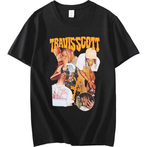 Travis Scott T Shirt Men Hip Hop Streetwear Cartoon Letter Fashion High Quality Unisex T-shirts Cactus Jack Swag Print Tee Shirt