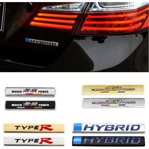 1 piece For Mugen Power Typer Hybrid Emblem for Honda Jazz Jade Accord Fit Pilot Civic CRV HRV City Elysion Body Auto Decoration