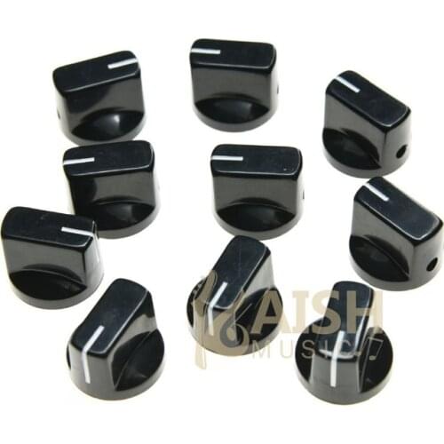 KAISH 10x Guitar AMP Effect Pedal Knobs Davies 1510 Pointer Knob Set Screw Black