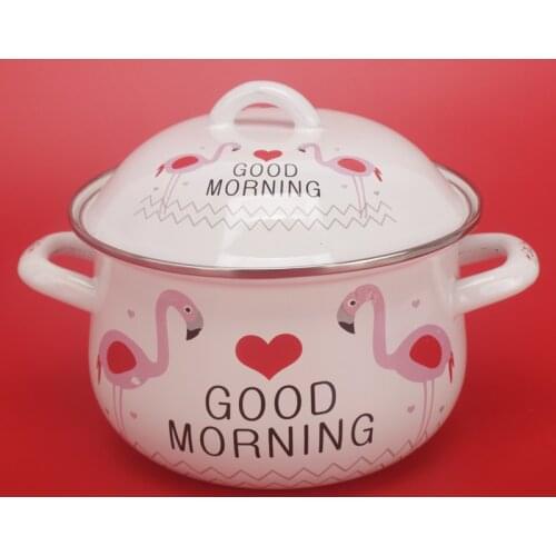 2L Casserole Pot Binaural Enamel Porcelain Instant Noodle Bowl Soup Stew Pot with Induction Cooker General Macetas