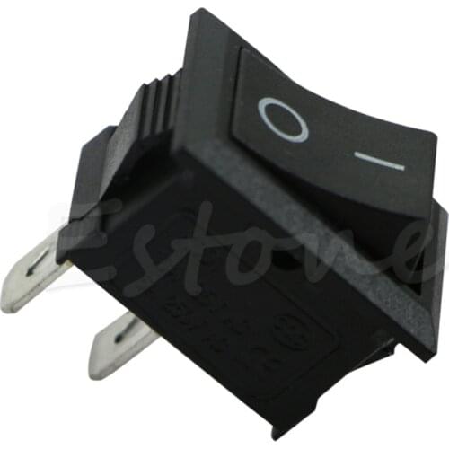 Black White On/Off Rectangle Rocker Switch Car Boat Button KCD1-2Pin 250V 3A New L15