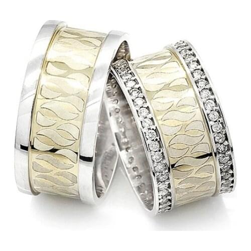 Couple Wedding Ring Sterling Silver 925 Woman And Man Luxury Jewelry Bands Engagement Anniversary Anatolian Civilization Models