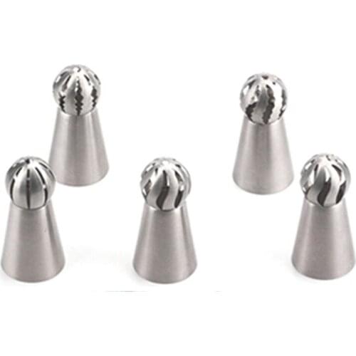 Kitchen Bakeware Tools 5 Styles Russian Piping Nozzle Sphere Ball Icing Confectionary Pastry Tips Sugar Craft Cupcake Decorator