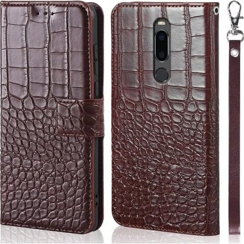 Magnetic Leather Phone Case For Meizu M8 M 8 V8 Pro 5.7 Cases Luxury Natural Cowhide Crocodile Texture Back Cover