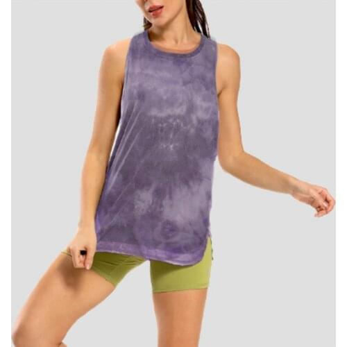 NWT Tie Dye Racerback Loose Tank Activewear Running Workouts Clothes Yoga Tank Tops Stretch Blouse Gym Tank Sleeveless Shirts