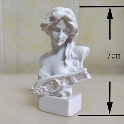 7cm Resin Mini Erato Imitation Plaster Head Statue Sculpture European Ornaments Nordic Sketch Art Teaching Aids Home Decore
