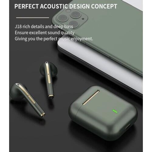 New J18 TWS True Wireless Bluetooth Headphones Gaming Headset Sport Earbuds For Android iOS Smartphones Touch Control Earphones