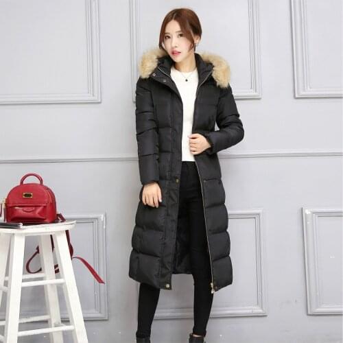 2019 Spandex Solid Zipper Slim Full Rushed Winter New Clothes Woman Korean Long Fund Sleeve Loose Coat Cotton Hat Jacket