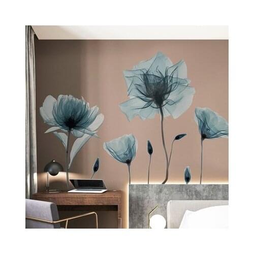 Romantic Flower Wall Stickers Girl Wallpaper Self adhesive Living Room Decoration Wall Decals Bedroom Wall Design Cure Poster