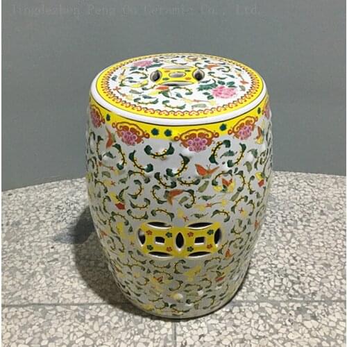 Ancient Embroidered Stool Porcelain Stool Drum Painted Ceramic Stool Sitting Room Study Room Indoor porcelain stool