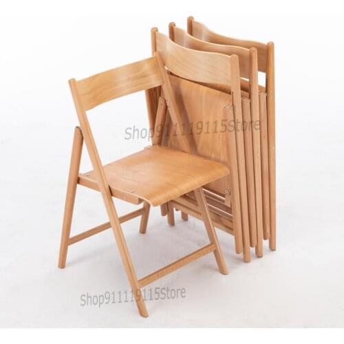 Nordic Simple Solid Wood Folding Chair Family Beech Dining Chair Office Training Chair Desk Chair Learning Chair Folding