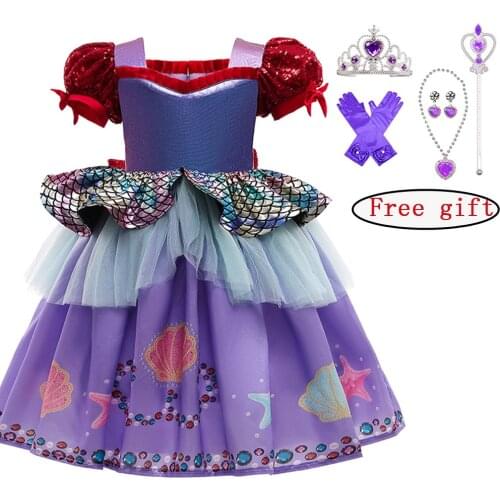 Princess Little Girls Cosplay Skirts 2021 Summer Flower Dresses Girls Dress Clothing Baby Kids Beauty Princess Clothes Customes