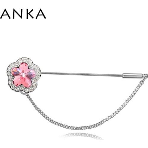 ANKA Top Fashion Women Tin Alloy Hijab Brooches Holiday Sale Flower Crystal Brooch Main Stone Crystals from Austria #87865