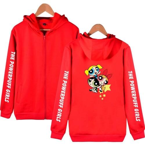 Kawaii Buttercup Powerpuff Aesthetic Hoodie Sweatshirt Women Long Sleeve Zipper Hooded Pullovers Female Streetwear zipper Hoody