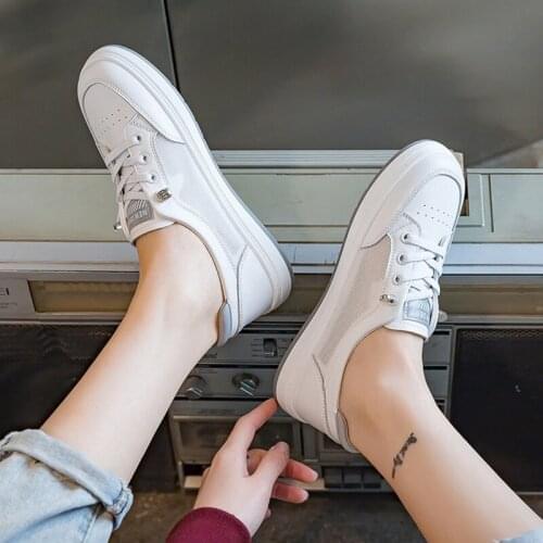 Little White Shoes Summer 2021 New All-Match Board Shoes Flat Ladies Single Shoes College Style Casual Sports Shoes Large Size40